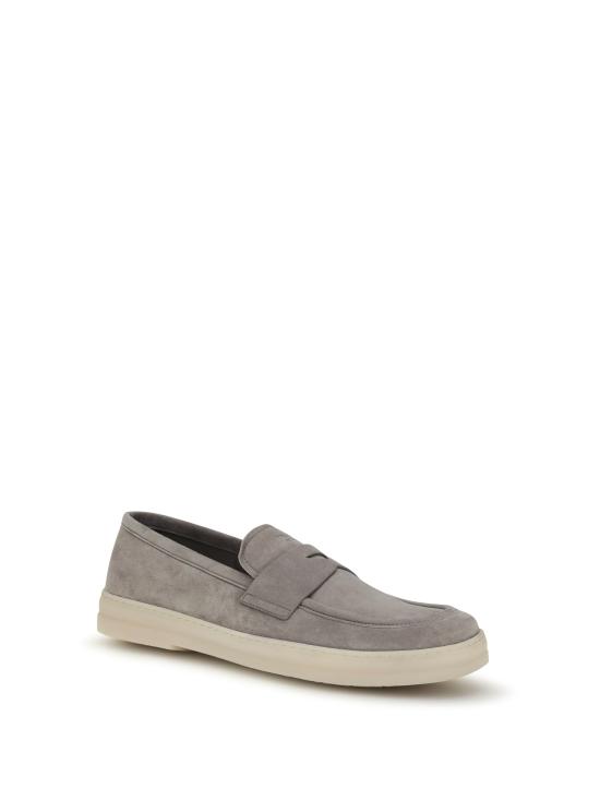 26SS 프라다 스웨이드 뱀프 스트랩 로퍼 2DG166FG000103 GRAY - PRADA