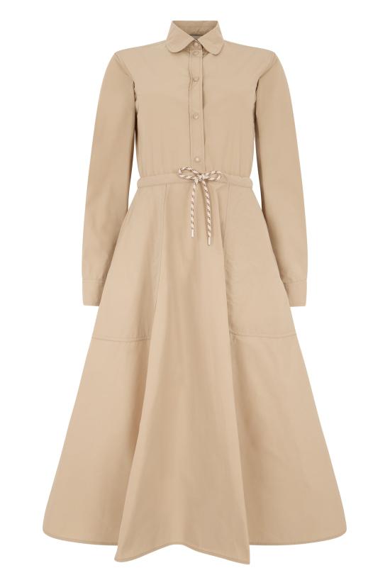 26SS 몽클레어 포플린 미디 셔츠 원피스 L10932G00002 BEIGE