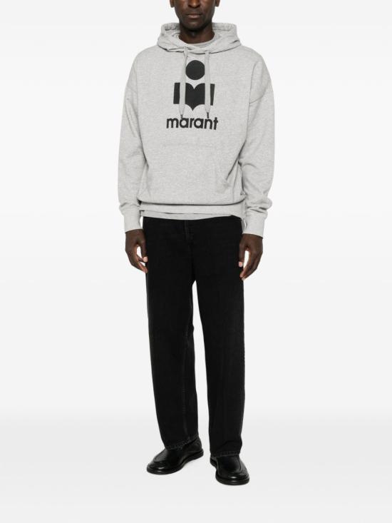 26FW 이자벨마랑 마일리 로고 후드 티셔츠 SW0027HA B1M18HGYAN Grigio - ISABEL MARANT
