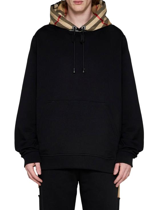 26FW 버버리 체크 후드 코튼 후드 8058117 A1189 BLACK - BURBERRY