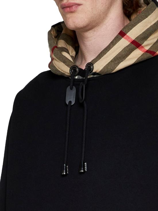 26FW 버버리 체크 후드 코튼 후드 8058117 A1189 BLACK - BURBERRY