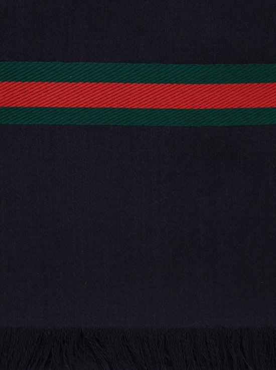 26FW 구찌 더블 G 실크 코튼 자카드 머플러 873434 NAVY - GUCCI