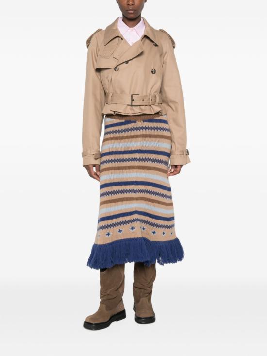 26FW 알라누이 롱 스커트 LWHL041E26KNI001 6145 Brown multicolor - ALANUI