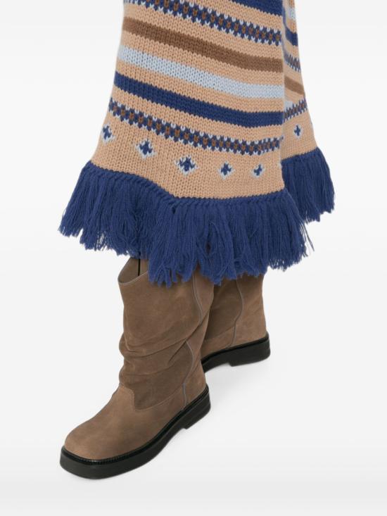 26FW 알라누이 롱 스커트 LWHL041E26KNI001 6145 Brown multicolor - ALANUI