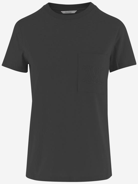 26SS 막스마라 파파이아 자수 로고 크루넥 반팔 티셔츠 PAPAIA GRAY - MAX MARA