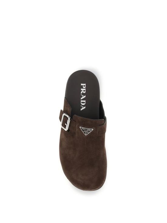 26FW 프라다 스웨이드 사보 뮬 슬리퍼 2S3003FG000054 BROWN - PRADA