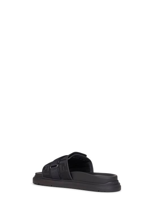 26SS 펜디 레더 FF 나일론 청키 슬라이드 7X1850AOMFF0ABB BLACK - FENDI