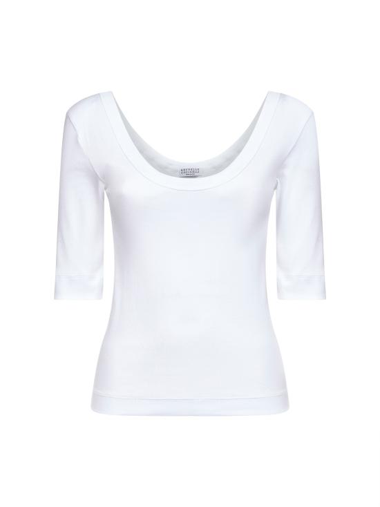 26FW 브루넬로 쿠치넬리 폴로 티셔츠 M0TC8FX220 C159 WHITE