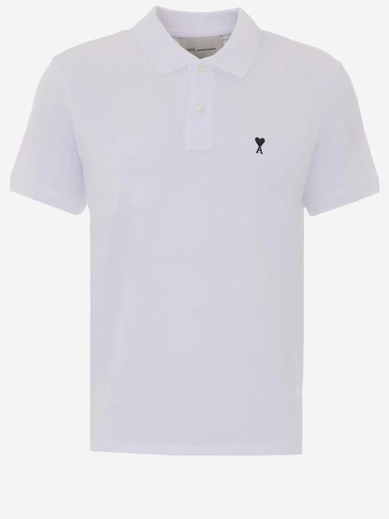 26SS 아미 스몰 하트 로고 폴로 티셔츠 HPL411760 WHITE