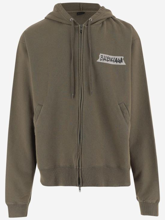 26SS 발렌시아가 마스킹 테이프 헤비 후드탑 마스킹 테이프 헤비 후드탑 850338 KHAKI - BALENCIAGA
