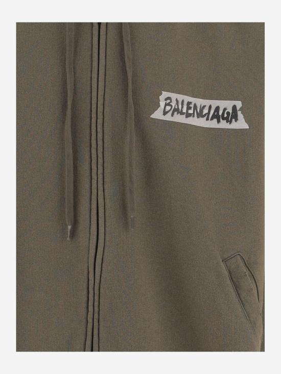 26SS 발렌시아가 마스킹 테이프 헤비 후드탑 마스킹 테이프 헤비 후드탑 850338 KHAKI - BALENCIAGA