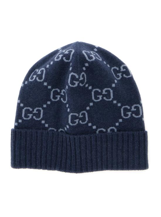 26SS 구찌 GG 캐시미어 자카드 비니 811392 BLUE - GUCCI