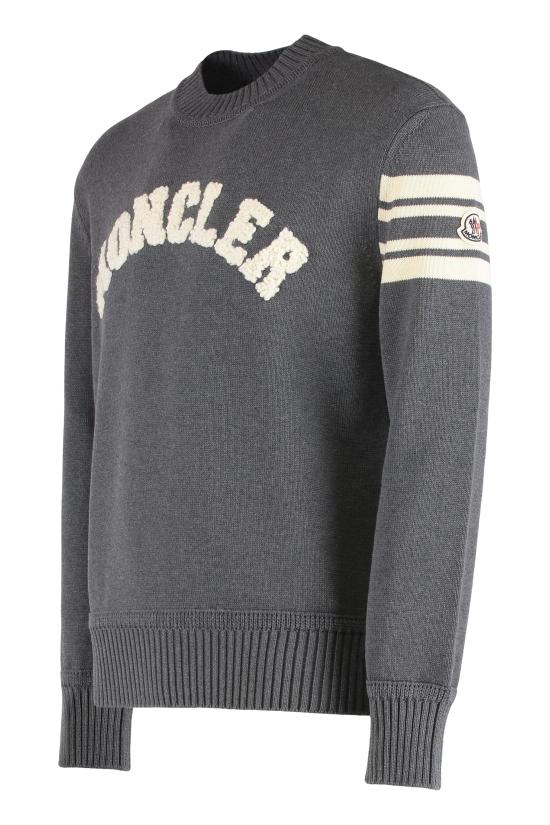 25FW 몽클레어 부클 로고 스웨터 K20919C00009 GRAY - MONCLER
