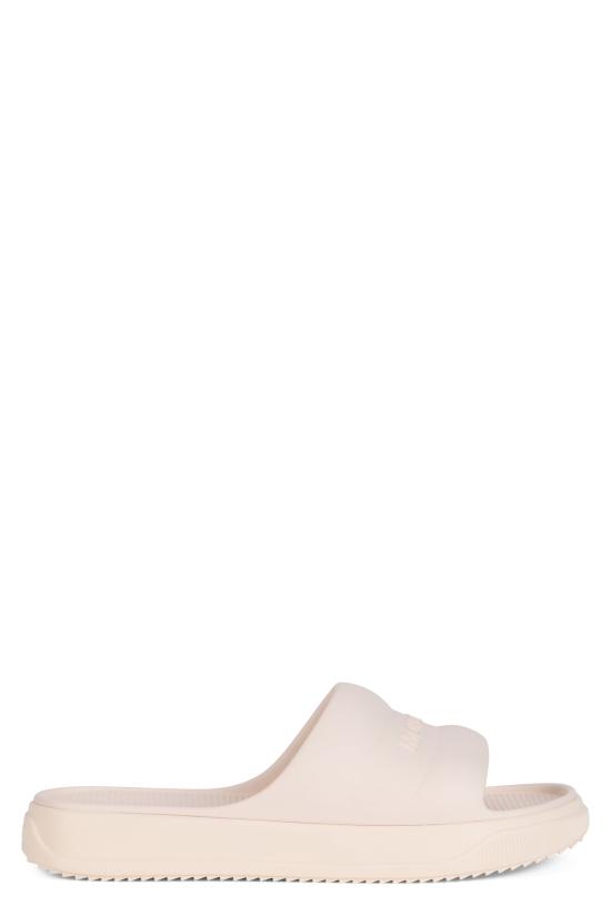 26SS 몽클레어 로고 밴딩 가죽 슬리퍼 뮬 L109B4C00030 BEIGE