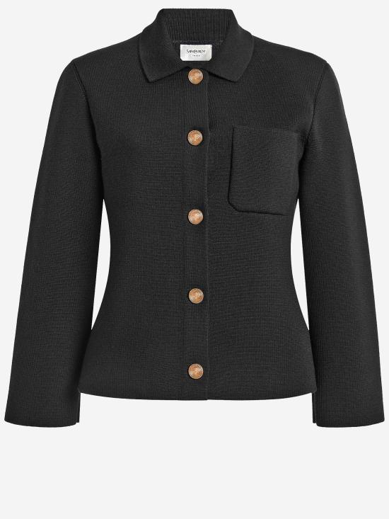 26FW 생로랑 니트웨어 A0044Z BLACK - SAINT LAURENT