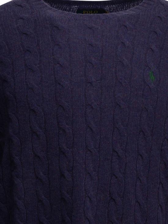 26FW 폴로 랄프로렌 니트웨어 로고가 있는 크루넥 스웨터  (보라색) - POLO RALPH LAUREN