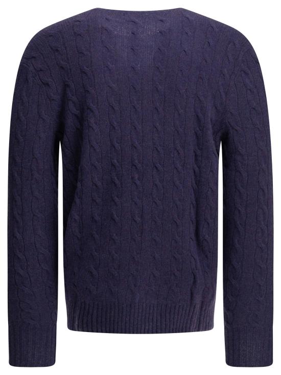 26FW 폴로 랄프로렌 니트웨어 로고가 있는 크루넥 스웨터  (보라색) - POLO RALPH LAUREN
