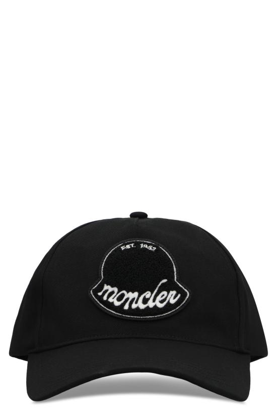 25FW 몽클레어 로고 코튼 개버딘 베이스볼 캡 K20913B00030 BLACK