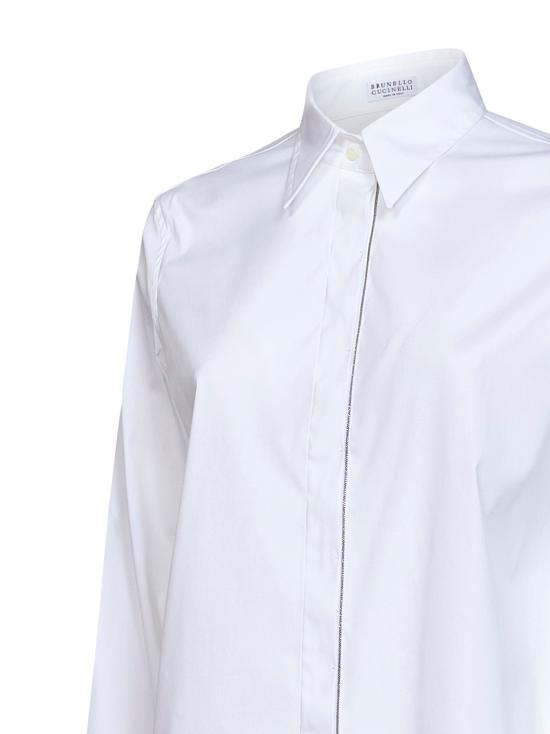 26FW 브루넬로 쿠치넬리 스트레치 코튼 포플린 샤이니 트림 셔츠 M0091MA626 C159 WHITE - BRUNELLO CUCINELLI