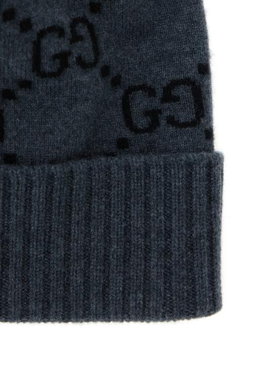 26SS 구찌 GG 캐시미어 자카드 비니 811392 GRAY - GUCCI