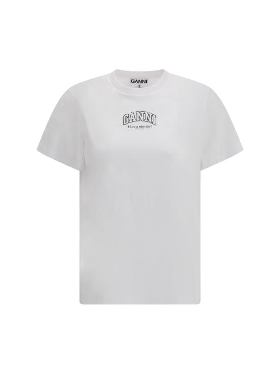 26SS 가니 로고 에센셜 티셔츠 A1050057 WHITE - GANNI