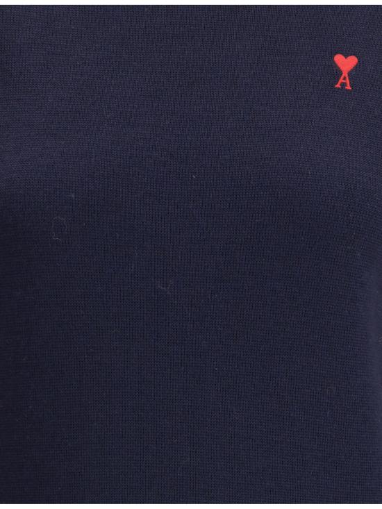 26FW 아미 스몰 하트 로고 울 터틀넥 스웨터 FKS827001 NAVY - AMI