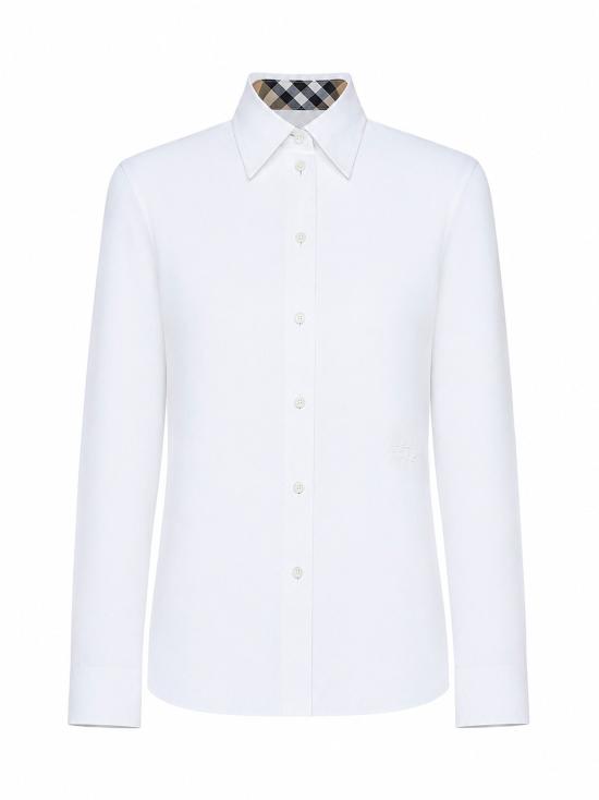26FW 버버리 레귤러 핏 코튼 포플린 셔츠 8111217 A1464 WHITE