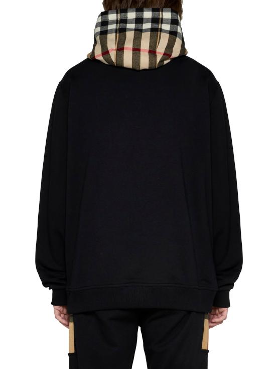 26FW 버버리 체크 후드 코튼 후드 8058117 A1189 BLACK - BURBERRY