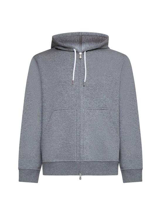 26FW 브루넬로 쿠치넬리 더블 페이스 스웨트 집업 후디 MM8319069G C1253 GRAY