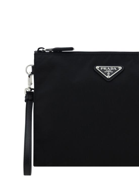 26FW 프라다 리나일론 앤 사피아노 레더 파우치 2NE7892DMH BLACK