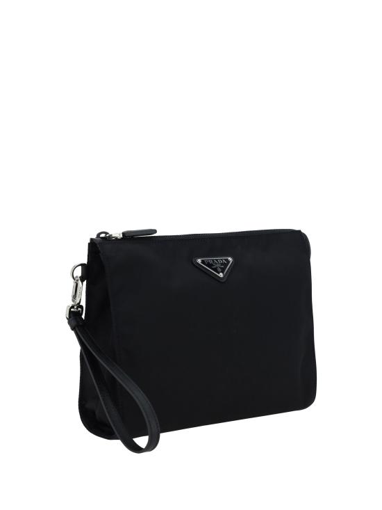 26FW 프라다 리나일론 앤 사피아노 레더 파우치 2NE7892DMH BLACK - PRADA