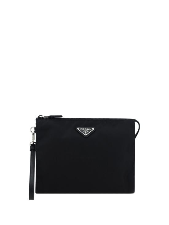 26FW 프라다 리나일론 앤 사피아노 레더 파우치 2NE7892DMH BLACK - PRADA