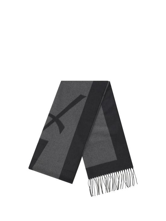 26FW 생로랑 실크 자카드 캐시미어 스카프 7948613Y009 GRAY - SAINT LAURENT