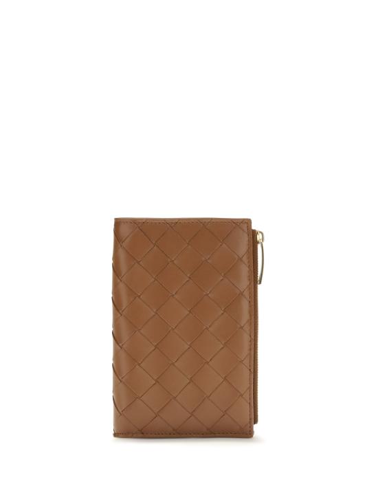 26FW 보테가베네타 인트레치아토 미디움 바이폴드 월렛 749940VCPP2 BROWN - BOTTEGA VENETA