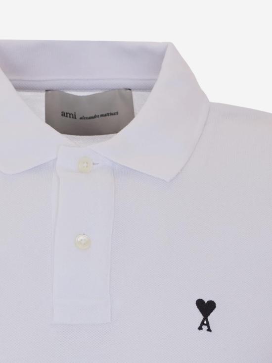 26SS 아미 스몰 하트 로고 폴로 티셔츠 HPL411760 WHITE - AMI
