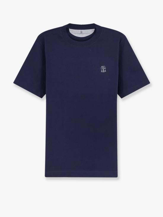 26FW 브루넬로 쿠치넬리 코튼 저지 크루넥 티셔츠 M0B138440 NAVY