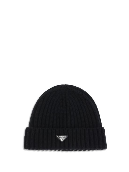 26FW 프라다 삼각로고 버진 울 골지 비니 2HC3902DZL BLACK