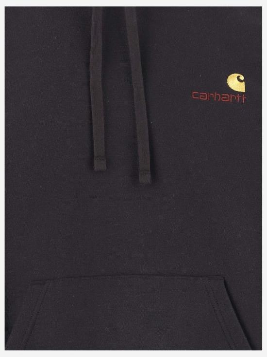 26FW 칼하트 WIP 후드 아메리칸 스크립트 스웨트셔츠 I028279 BLACK - CARHARTT WIP
