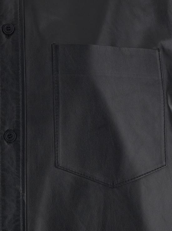 26SS 발렌시아가 프리미엄 턱드 슬리브 레더 셔츠 861044 BLACK - BALENCIAGA