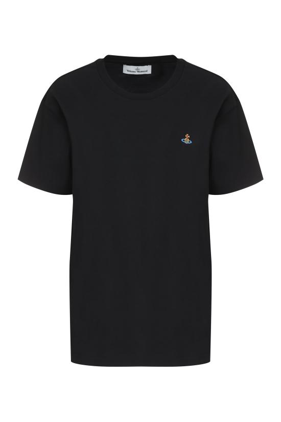  비비안웨스트우드 가먼트 다이드 로고 저지 반팔 티셔츠 3G010013 BLACK - VIVIENNE WESTWOOD