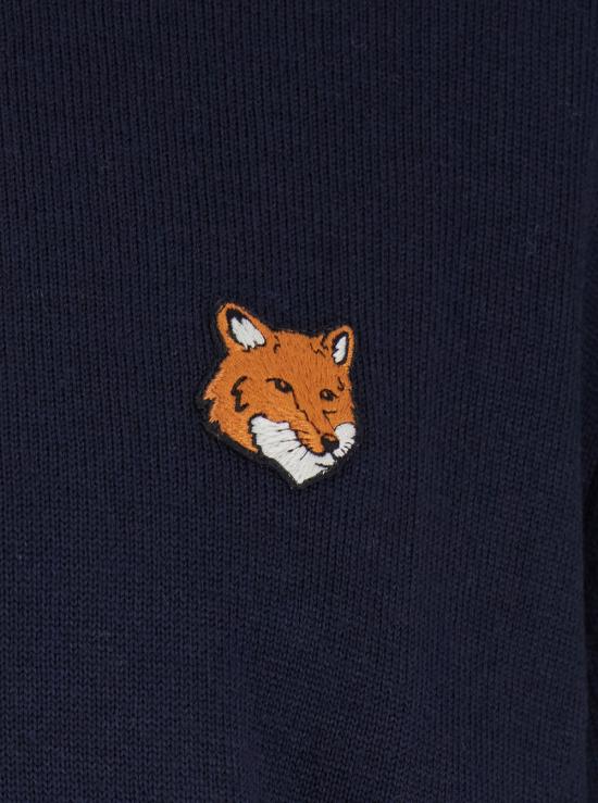 25FW 메종키츠네 폭스 헤드 메리노 레귤러 스웨터 PM00801KT1181 NAVY - MAISON KITSUNE