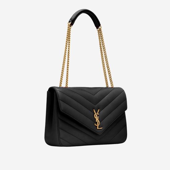 25FW 생로랑 루루 라지 마틀라세 램스킨 백 803541 BLACK - SAINT LAURENT
