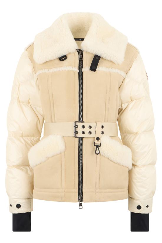 25FW 몽클레어 알베르니아 시어링 벨티드 푸퍼 다운 재킷 K20911A00046 CREAM
