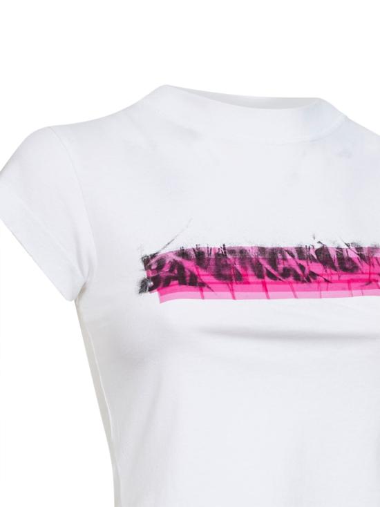26SS 발렌시아가 메시 스프레이 촙드 백 티셔츠 871744TUVI69000 WHITE - BALENCIAGA