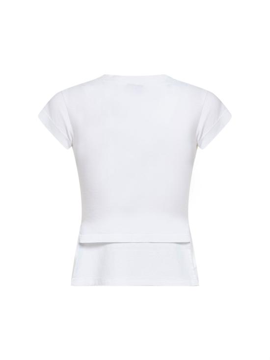 26SS 발렌시아가 메시 스프레이 촙드 백 티셔츠 871744TUVI69000 WHITE - BALENCIAGA