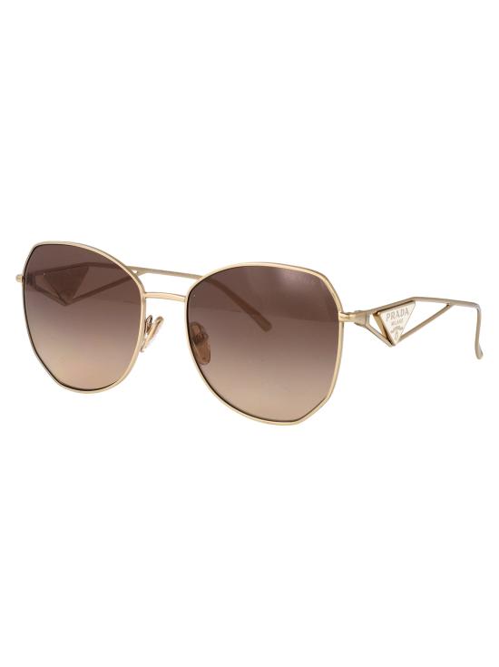 25FW 프라다 트라이앵글 심볼 메탈 오버사이즈 선글라스 0PR 57YS GOLD - PRADA