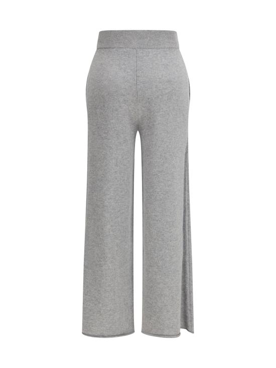 26SS 막스마라 골지 캐시미어 와이드 스트레이트 니트 팬츠 2611331028600 GRAY - MAX MARA