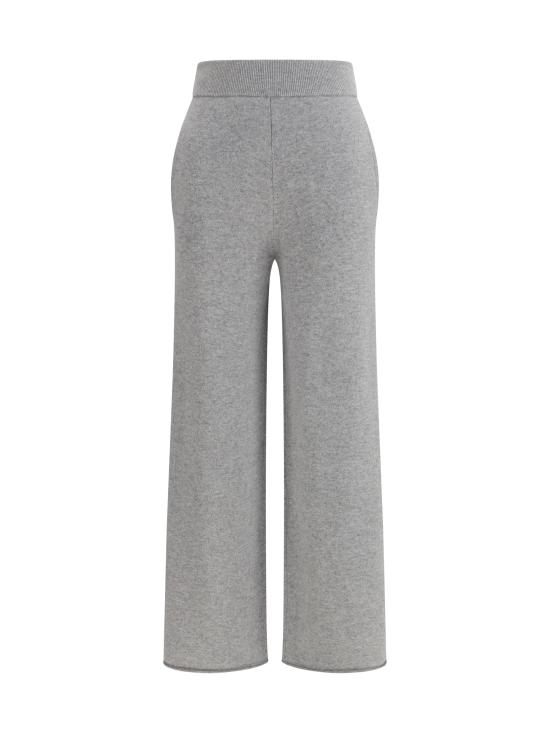 26SS 막스마라 골지 캐시미어 와이드 스트레이트 니트 팬츠 2611331028600 GRAY - MAX MARA