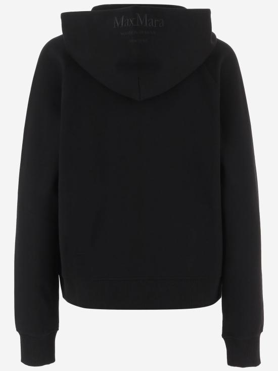 26FW 에스막스마라 로고 자수 루즈핏 후드 티셔츠 SMMMAREA BLACK