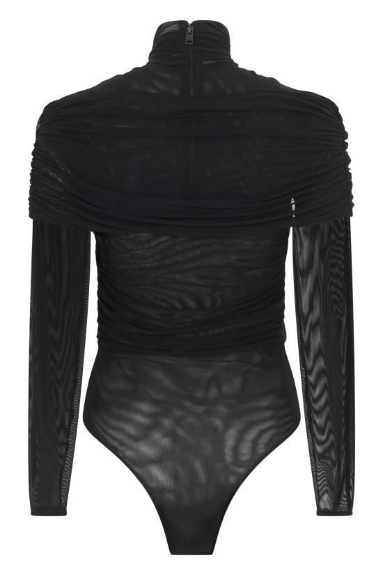 25FW 뮈글러 바디수트 티셔츠 BO0284 BLACK - MUGLER